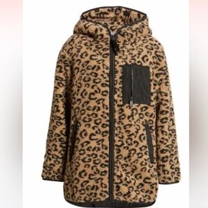 Sanctuary  | Faux Shearling Leopard Print Reversible Hooded Jacket